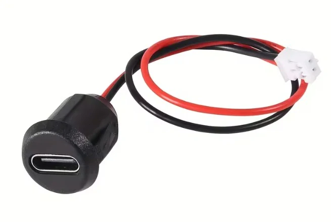 USB-C zásuvka 2 pinová JST, kulatá
