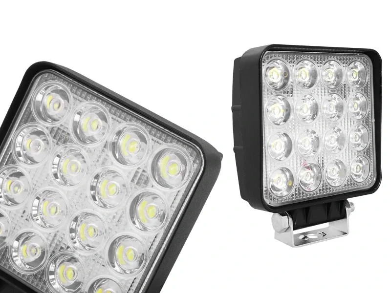 Pracovní lampa 16 x LED, 48W, 12–90V, čtvercové světlo