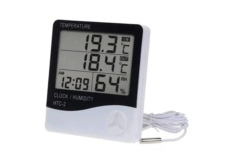 Meteorologická stanice E6166 teploměr, vlhkoměr, hodiny, budík