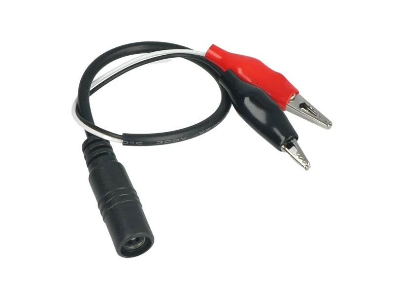 Zásuvka DC 2,5/5,5 s krokosvorkami, kabel 1 m