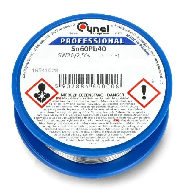 Pájka trubičková-cín Cynel LC60 20g/1mm SN 60%/Pb 40% - volně baleno