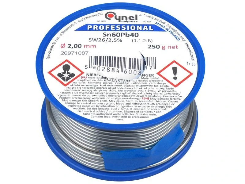cín CYNEL 2,00/250 g/pojivo Sn60Pb40.
