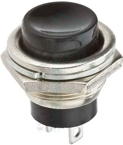 Tlačítko PBS-26B, OFF-(ON) 1pol.250V/1A černé