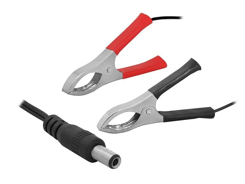 Zástrčka DC 2,5/5,5 s krokosvorkami, kabel 1,8 m