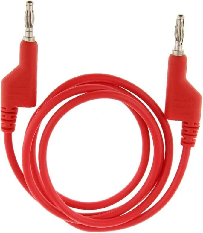 Propojovací kabel 1mm2/ 1m s banánky červený
