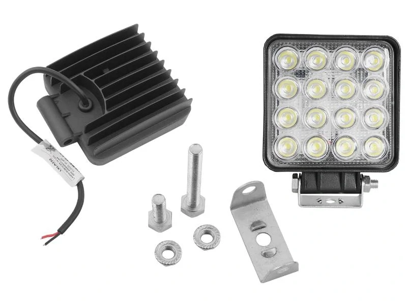 Pracovní lampa 16 x LED, 48W, 12–90V, čtvercové světlo