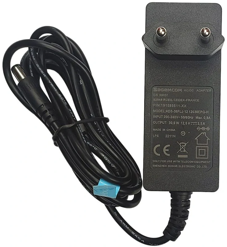 Napáječ, síťový adaptér Sagemcom 12V/2,5A, koncovka 5,5x2,1mm