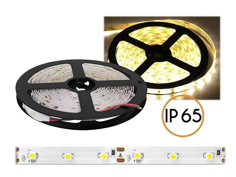 Voděodolný LED pásek PS ECO, teplé bílé světlo, 300x SMD2835, 5 m, bílá základna