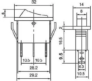 Vypínač kolébkový IRS-101-1C, 1pol.250V/15A žlutý, prosvětlení 230V