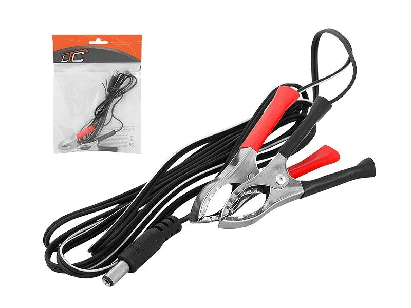 Zástrčka DC 2,5/5,5 s krokosvorkami, kabel 1,8 m