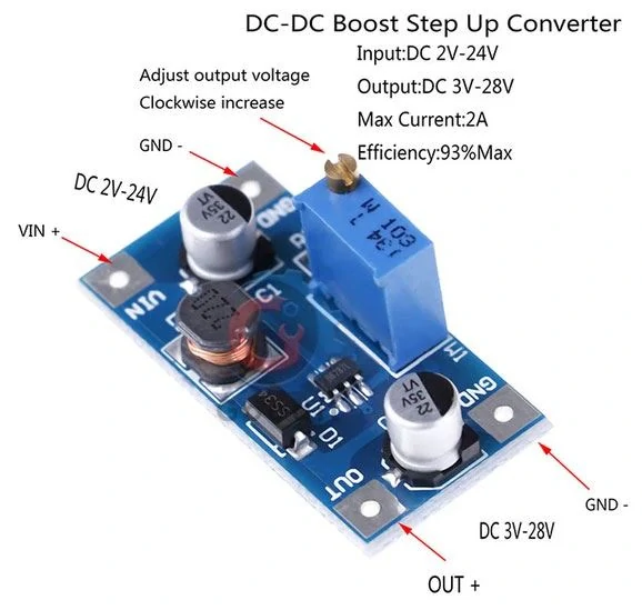 Napájecí modul XH-M415, step-up měnič 2A s SX1308