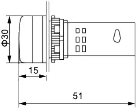 Voltmetr panelový AD16-22DSV, MP 60-500VAC, červený, větší segmenty