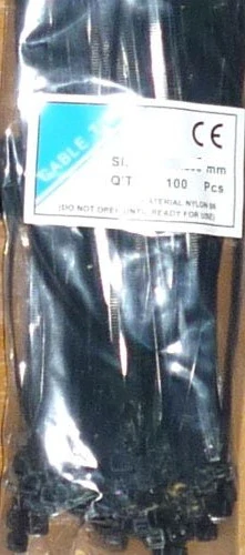 Stahovací páska 2,5x100mm černá, balení 100ks, odolné vůči UV záření
