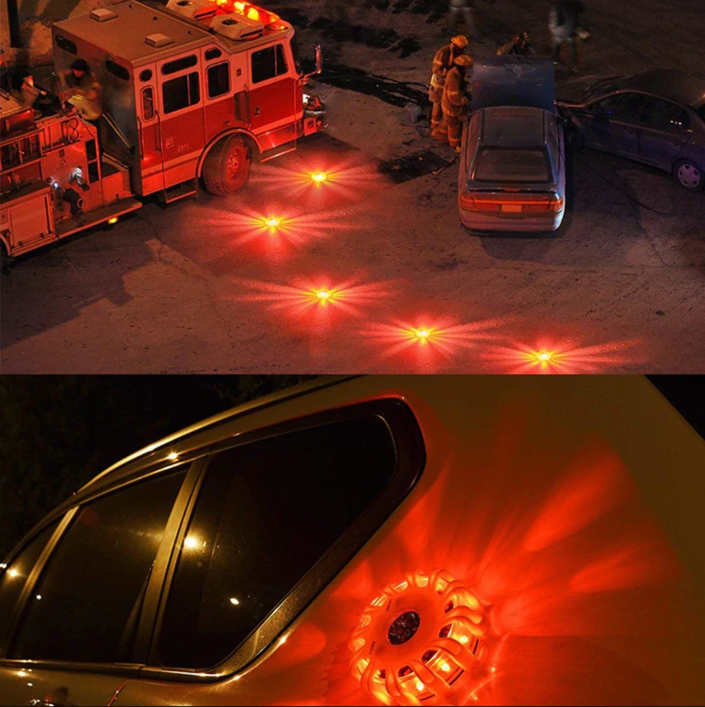 Výstražné LED světlo s magnetem, 9 funkcí 15LED 