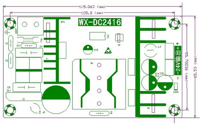 Napájecí zdroj-modul WX-DC2416 100-265VAC/24VDC 6A