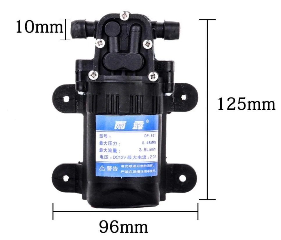 Čerpadlo GOOD PUMP-3 membránové samonasávací, 3,5l/min, 12V/2A
