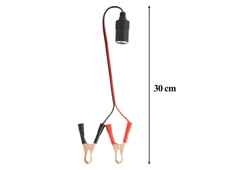 Adaptér do zásuvky zapalovače cigaret s krokosvorkou 12V 24V