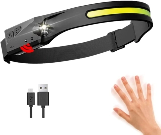 Ultimátní čelovka COB +XPE vodotěsná nabíjecí (USB C) +senzor pohybu