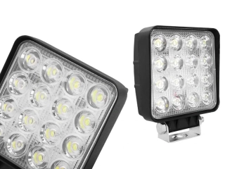 Pracovní lampa 16 x LED, 48W, 12–90V, čtvercové světlo