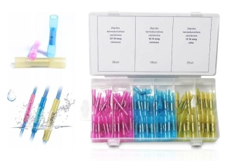 Smršťovací kompresní konektor 0,5-1 mm, 1,5-2,5 mm, 4-6 mm, voděodolný, IP67, krabička 125 ks