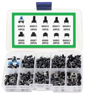 Mikrospínače 6x6mm, sada 180ks