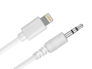 8pinový kabel Mini Jack 3,5 mm, 1 m, plochý, bílý