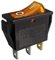 Vypínač kolébkový IRS-101-1C, 1pol.250V/15A žlutý, prosvětlení 230V