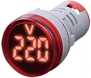 Voltmetr panelový AD16-22DSV, MP 60-500VAC, červený, větší segmenty