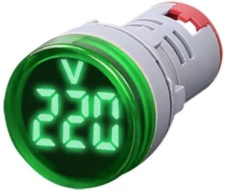 Voltmetr panelový AD16-22DSV, MP 60-500VAC, zelený, větší segmenty