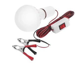 LED lampa 12V/9W s krokosvorkami a kabelem 4m